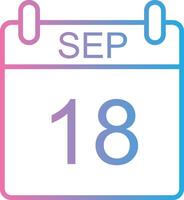 September Line Gradient Icon Design vector