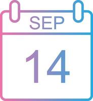 September Line Gradient Icon Design vector