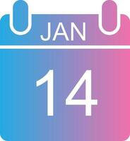 January Glyph Gradient Icon Design vector