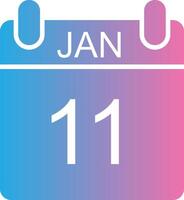 January Glyph Gradient Icon Design vector