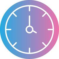 Clock Glyph Gradient Icon Design vector