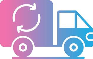 Garbage Truck Glyph Gradient Icon Design vector