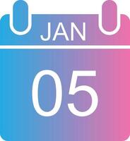 January Glyph Gradient Icon Design vector