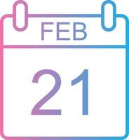 February Line Gradient Icon Design vector