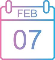 February Line Gradient Icon Design vector