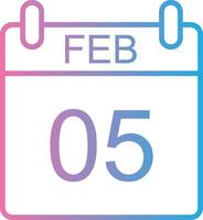 February Line Gradient Icon Design vector