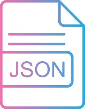 JSON File Format Line Gradient Icon Design vector