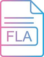 FLA File Format Line Gradient Icon Design vector