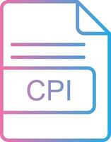 cpi archivo formato línea degradado icono diseño vector