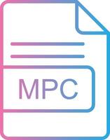 mpc archivo formato línea degradado icono diseño vector