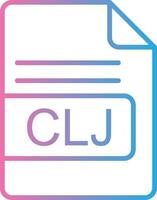 CLJ File Format Line Gradient Icon Design vector