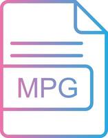 mpg archivo formato línea degradado icono diseño vector