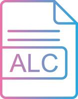 ALC File Format Line Gradient Icon Design vector