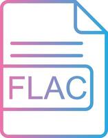 FLAC File Format Line Gradient Icon Design vector