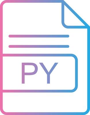 PY File Format Line Gradient Icon Design