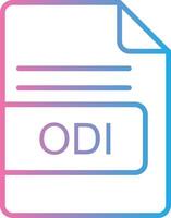 ODI File Format Line Gradient Icon Design vector