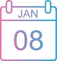 January Line Gradient Icon Design vector