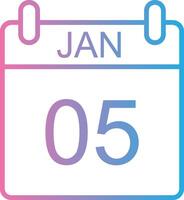 January Line Gradient Icon Design vector