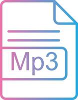 mp3 archivo formato línea degradado icono diseño vector