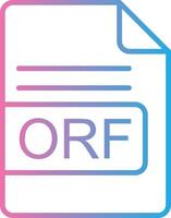 orf archivo formato línea degradado icono diseño vector