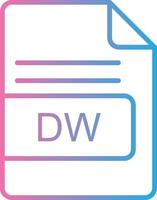 dw archivo formato línea degradado icono diseño vector
