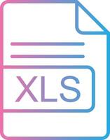 XLS File Format Line Gradient Icon Design vector