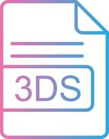 3DS File Format Line Gradient Icon Design vector