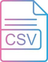 CSV File Format Line Gradient Icon Design vector