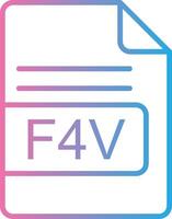 F4V File Format Line Gradient Icon Design vector