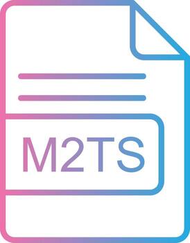M2TS File Format Line Gradient Icon Design vector