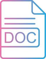 Doc archivo formato línea degradado icono diseño vector