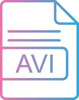 AVI File Format Line Gradient Icon Design vector