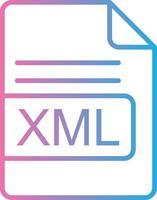 xml archivo formato línea degradado icono diseño vector