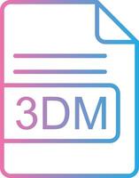 3DM File Format Line Gradient Icon Design vector