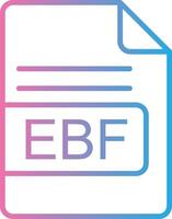 EBF File Format Line Gradient Icon Design vector