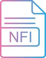 nfi archivo formato línea degradado icono diseño vector