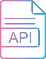 api archivo formato línea degradado icono diseño vector