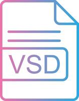 vsd archivo formato línea degradado icono diseño vector