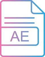 AE File Format Line Gradient Icon Design vector