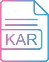 KAR File Format Line Gradient Icon Design vector