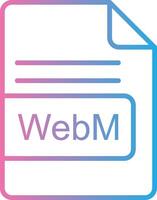 webm archivo formato línea degradado icono diseño vector