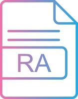 RA File Format Line Gradient Icon Design vector