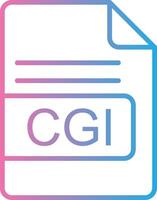 CGI File Format Line Gradient Icon Design vector