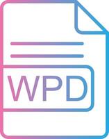 wpd archivo formato línea degradado icono diseño vector