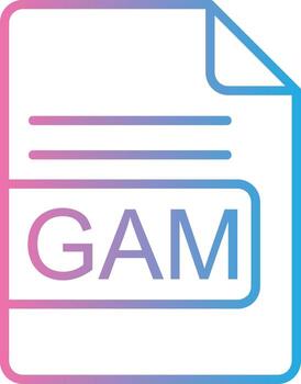 GAM File Format Line Gradient Icon Design vector