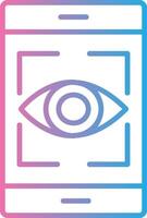 Eye Recognition Line Gradient Icon Design vector