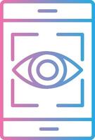 Eye Recognition Line Gradient Icon Design vector