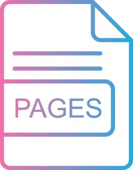 PAGES File Format Line Gradient Icon Design vector