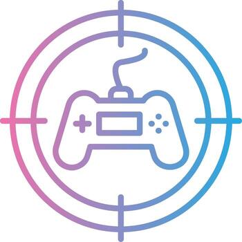 disparo juego línea degradado icono diseño vector