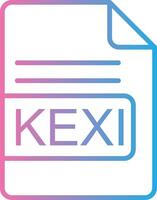 kexi archivo formato línea degradado icono diseño vector